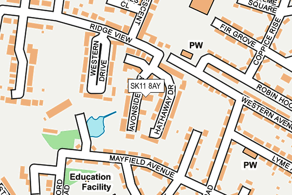 SK11 8AY map - OS OpenMap – Local (Ordnance Survey)