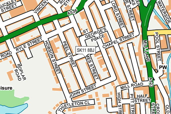 SK11 8BJ map - OS OpenMap – Local (Ordnance Survey) SK11 8BJ map - OS OpenMap – Local (Ordnance Survey)