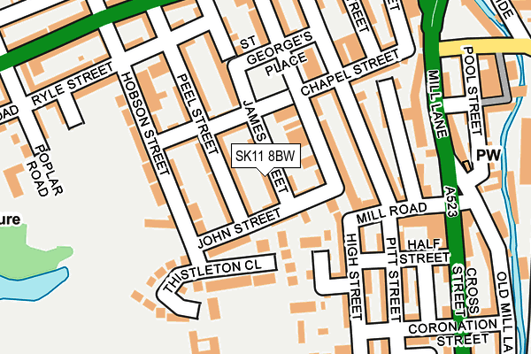 SK11 8BW map - OS OpenMap – Local (Ordnance Survey) SK11 8BW map - OS OpenMap – Local (Ordnance Survey)