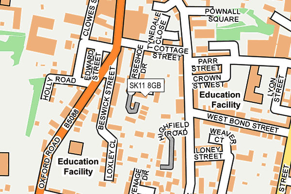 SK11 8GB map - OS OpenMap – Local (Ordnance Survey)