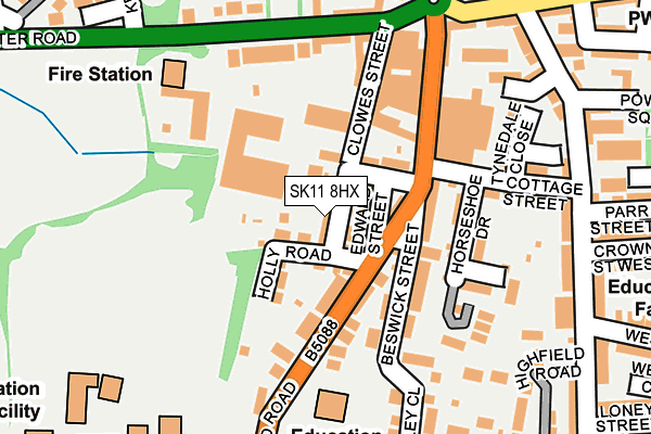 SK11 8HX map - OS OpenMap – Local (Ordnance Survey)