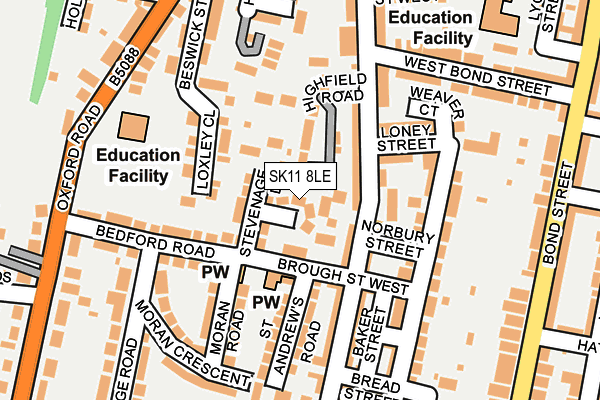 SK11 8LE map - OS OpenMap – Local (Ordnance Survey) SK11 8LE map - OS OpenMap – Local (Ordnance Survey)