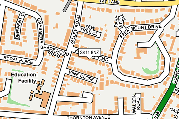 SK11 8NZ map - OS OpenMap – Local (Ordnance Survey) SK11 8NZ map - OS OpenMap – Local (Ordnance Survey)
