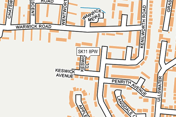 SK11 8PW map - OS OpenMap – Local (Ordnance Survey) SK11 8PW map - OS OpenMap – Local (Ordnance Survey)