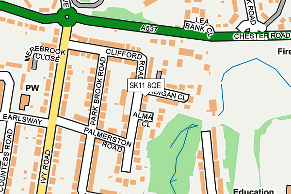 SK11 8QE map - OS OpenMap – Local (Ordnance Survey)