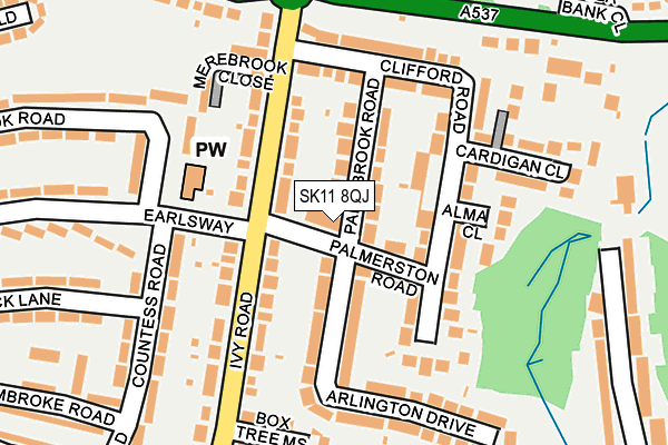 SK11 8QJ map - OS OpenMap – Local (Ordnance Survey) SK11 8QJ map - OS OpenMap – Local (Ordnance Survey)