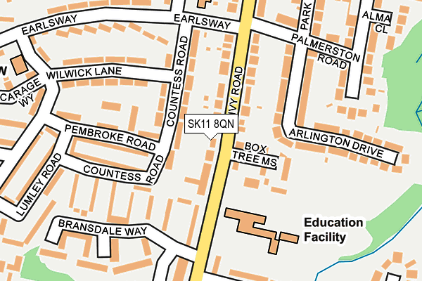 SK11 8QN map - OS OpenMap – Local (Ordnance Survey)