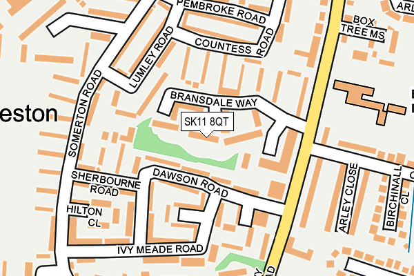 SK11 8QT map - OS OpenMap – Local (Ordnance Survey)