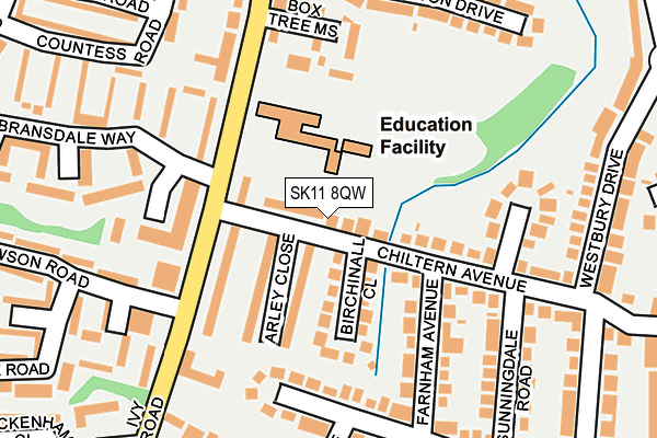 SK11 8QW map - OS OpenMap – Local (Ordnance Survey)