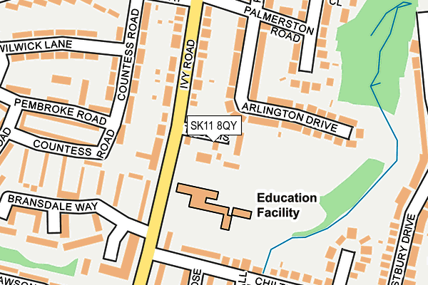 SK11 8QY map - OS OpenMap – Local (Ordnance Survey)