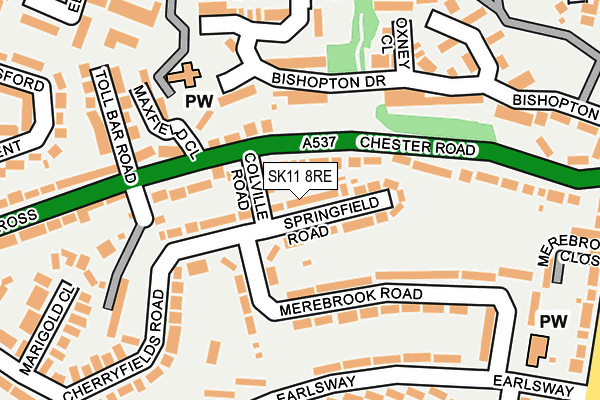 SK11 8RE map - OS OpenMap – Local (Ordnance Survey) SK11 8RE map - OS OpenMap – Local (Ordnance Survey)