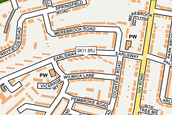 SK11 8RJ map - OS OpenMap – Local (Ordnance Survey) SK11 8RJ map - OS OpenMap – Local (Ordnance Survey)