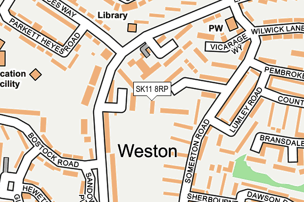 SK11 8RP map - OS OpenMap – Local (Ordnance Survey)