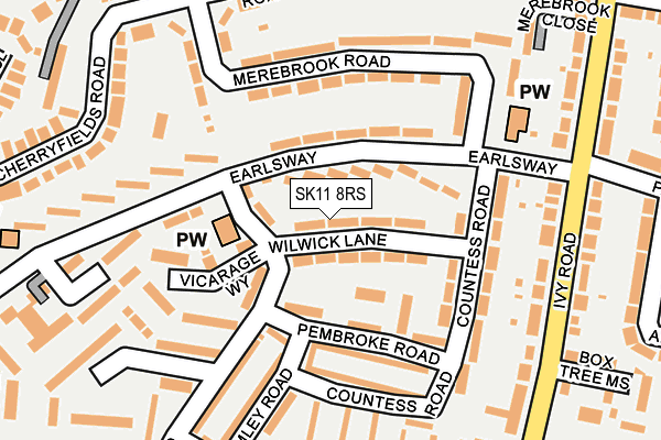 SK11 8RS map - OS OpenMap – Local (Ordnance Survey)