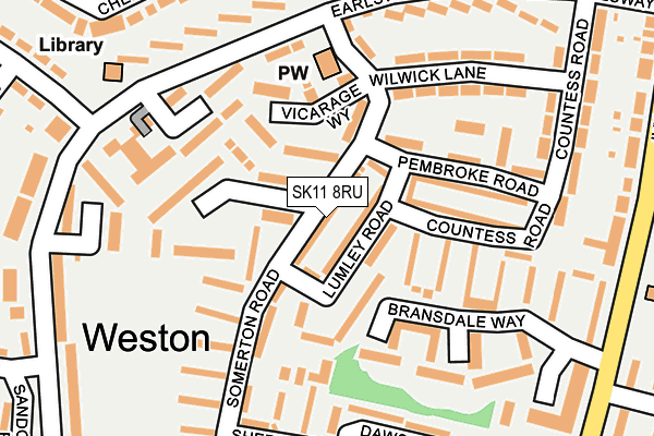 SK11 8RU map - OS OpenMap – Local (Ordnance Survey)