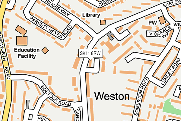 SK11 8RW map - OS OpenMap – Local (Ordnance Survey) SK11 8RW map - OS OpenMap – Local (Ordnance Survey)