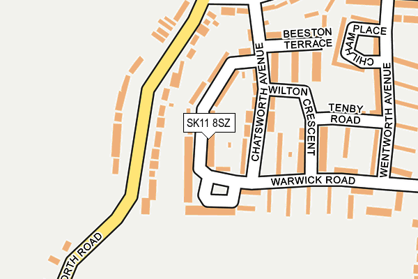 SK11 8SZ map - OS OpenMap – Local (Ordnance Survey)