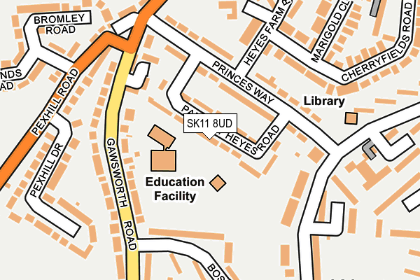 SK11 8UD map - OS OpenMap – Local (Ordnance Survey)