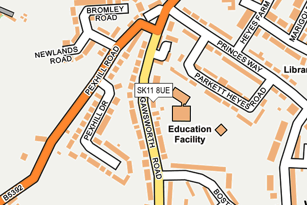 SK11 8UE map - OS OpenMap – Local (Ordnance Survey)