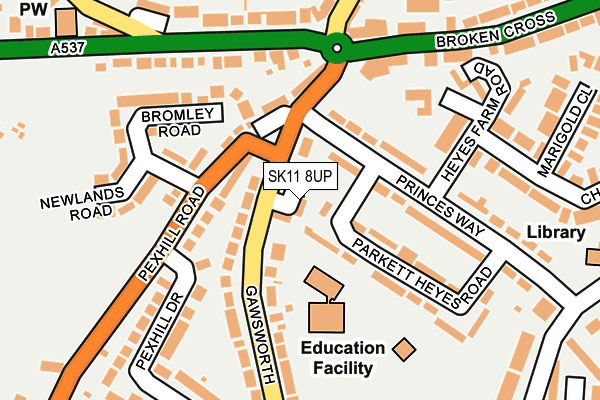 SK11 8UP map - OS OpenMap – Local (Ordnance Survey)