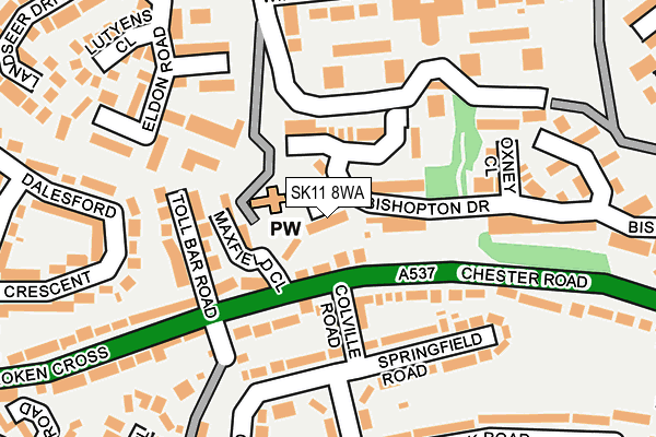 SK11 8WA map - OS OpenMap – Local (Ordnance Survey)