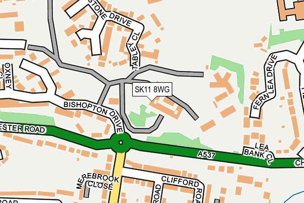 SK11 8WG map - OS OpenMap – Local (Ordnance Survey)