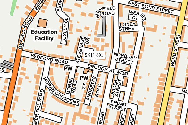 SK11 8XJ map - OS OpenMap – Local (Ordnance Survey)