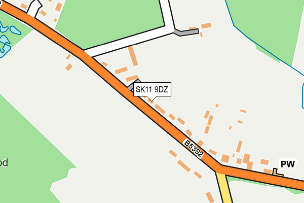 SK11 9DZ map - OS OpenMap – Local (Ordnance Survey) SK11 9DZ map - OS OpenMap – Local (Ordnance Survey)
