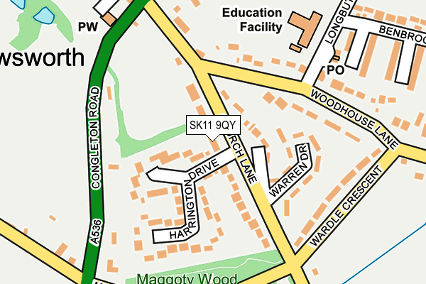 SK11 9QY map - OS OpenMap – Local (Ordnance Survey) SK11 9QY map - OS OpenMap – Local (Ordnance Survey)