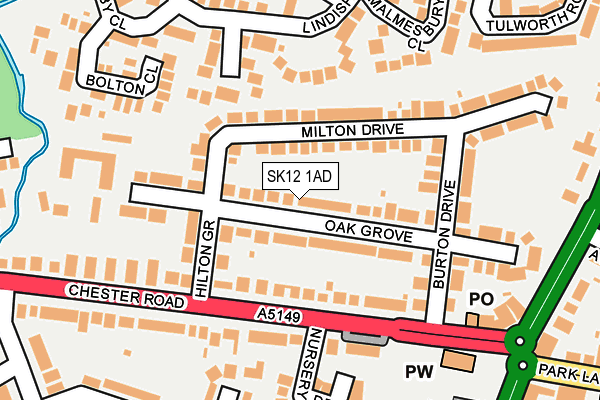 SK12 1AD map - OS OpenMap – Local (Ordnance Survey) SK12 1AD map - OS OpenMap – Local (Ordnance Survey)