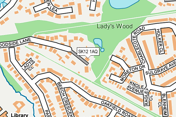 SK12 1AQ map - OS OpenMap – Local (Ordnance Survey)