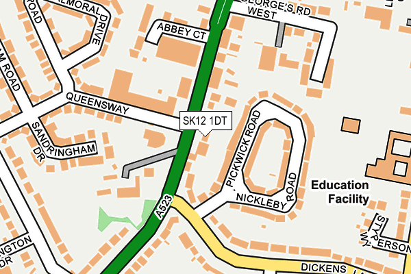 SK12 1DT map - OS OpenMap – Local (Ordnance Survey) SK12 1DT map - OS OpenMap – Local (Ordnance Survey)