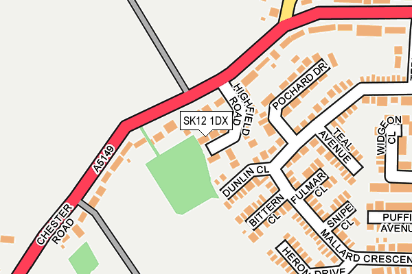 SK12 1DX map - OS OpenMap – Local (Ordnance Survey) SK12 1DX map - OS OpenMap – Local (Ordnance Survey)
