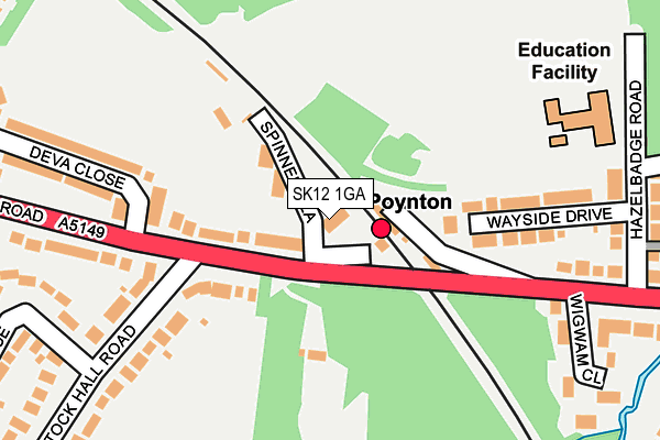 SK12 1GA map - OS OpenMap – Local (Ordnance Survey) SK12 1GA map - OS OpenMap – Local (Ordnance Survey)