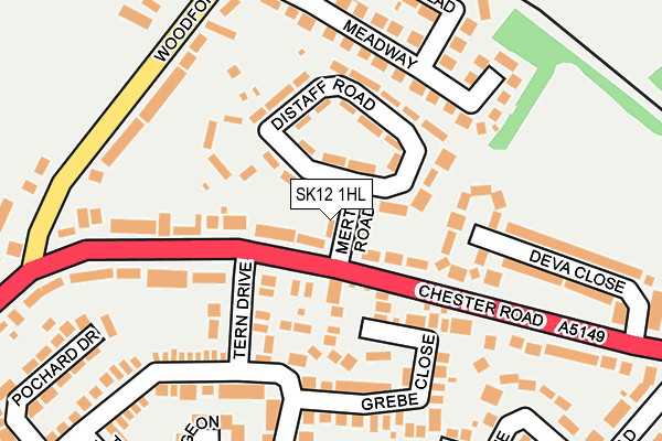 SK12 1HL map - OS OpenMap – Local (Ordnance Survey)