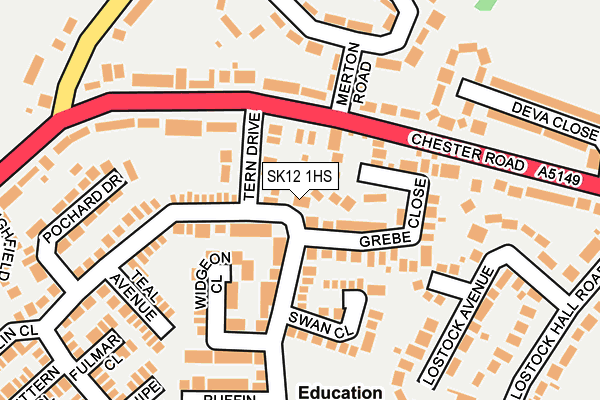 SK12 1HS map - OS OpenMap – Local (Ordnance Survey) SK12 1HS map - OS OpenMap – Local (Ordnance Survey)