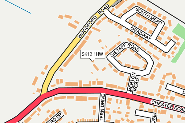 SK12 1HW map - OS OpenMap – Local (Ordnance Survey) SK12 1HW map - OS OpenMap – Local (Ordnance Survey)