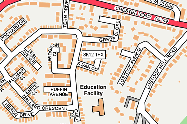 SK12 1HX map - OS OpenMap – Local (Ordnance Survey) SK12 1HX map - OS OpenMap – Local (Ordnance Survey)