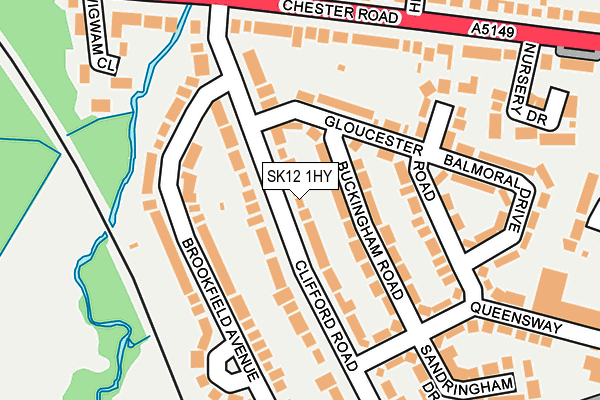 SK12 1HY map - OS OpenMap – Local (Ordnance Survey)