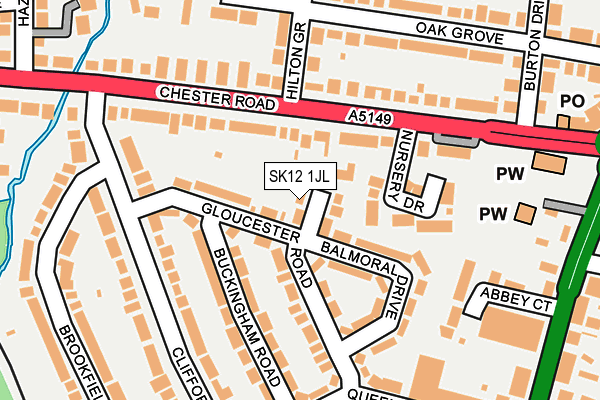 SK12 1JL map - OS OpenMap – Local (Ordnance Survey)