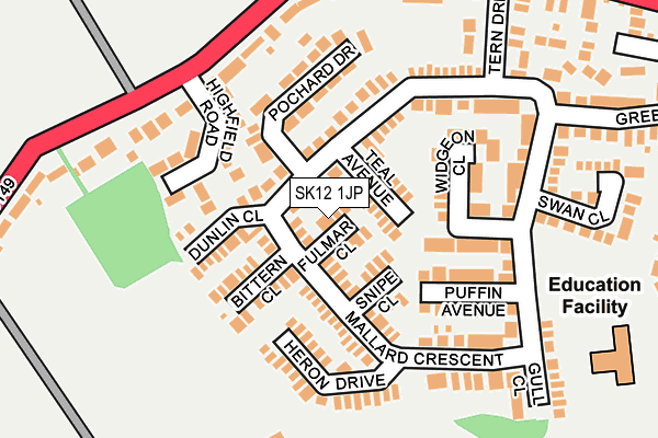 SK12 1JP map - OS OpenMap – Local (Ordnance Survey) SK12 1JP map - OS OpenMap – Local (Ordnance Survey)