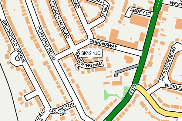 SK12 1JQ map - OS OpenMap – Local (Ordnance Survey) SK12 1JQ map - OS OpenMap – Local (Ordnance Survey)