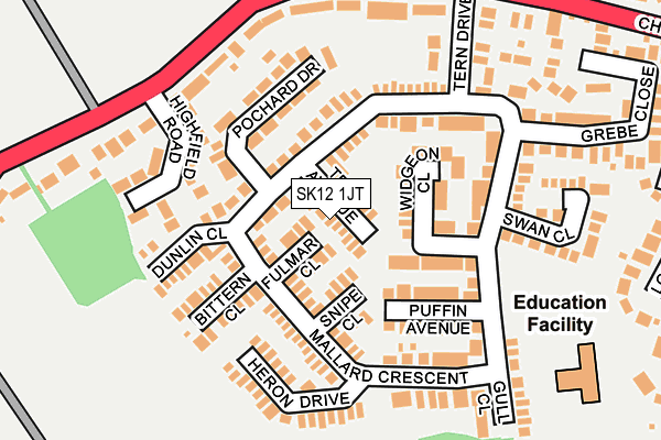 SK12 1JT map - OS OpenMap – Local (Ordnance Survey) SK12 1JT map - OS OpenMap – Local (Ordnance Survey)