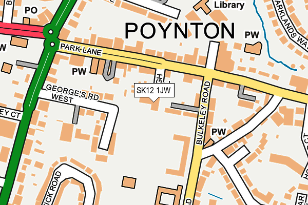 SK12 1JW map - OS OpenMap – Local (Ordnance Survey)