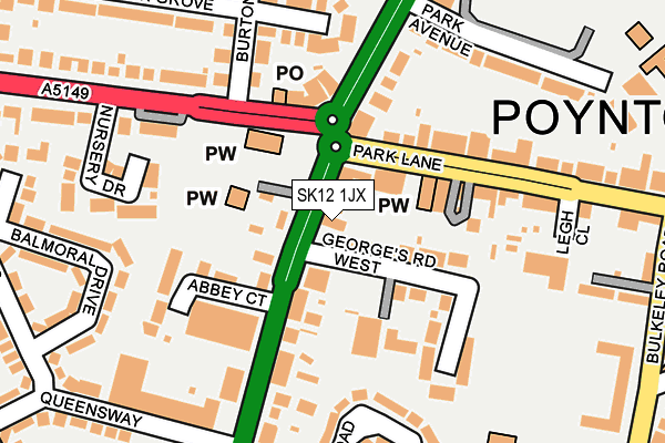SK12 1JX map - OS OpenMap – Local (Ordnance Survey) SK12 1JX map - OS OpenMap – Local (Ordnance Survey)