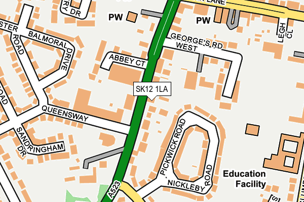 SK12 1LA map - OS OpenMap – Local (Ordnance Survey) SK12 1LA map - OS OpenMap – Local (Ordnance Survey)