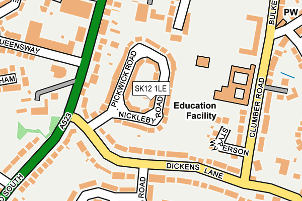 SK12 1LE map - OS OpenMap – Local (Ordnance Survey) SK12 1LE map - OS OpenMap – Local (Ordnance Survey)