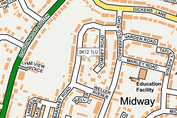 SK12 1LU map - OS OpenMap – Local (Ordnance Survey) SK12 1LU map - OS OpenMap – Local (Ordnance Survey)
