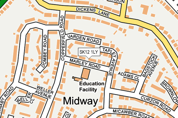 SK12 1LY map - OS OpenMap – Local (Ordnance Survey) SK12 1LY map - OS OpenMap – Local (Ordnance Survey)