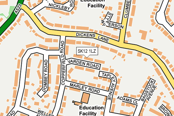 SK12 1LZ map - OS OpenMap – Local (Ordnance Survey)